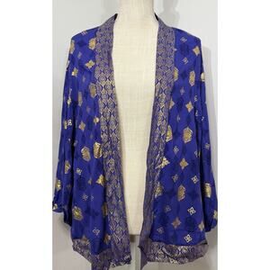 NEW Torrid Disney Aladdin Rug Print Satin Kimono Open Front Top Jacket Size 0/00